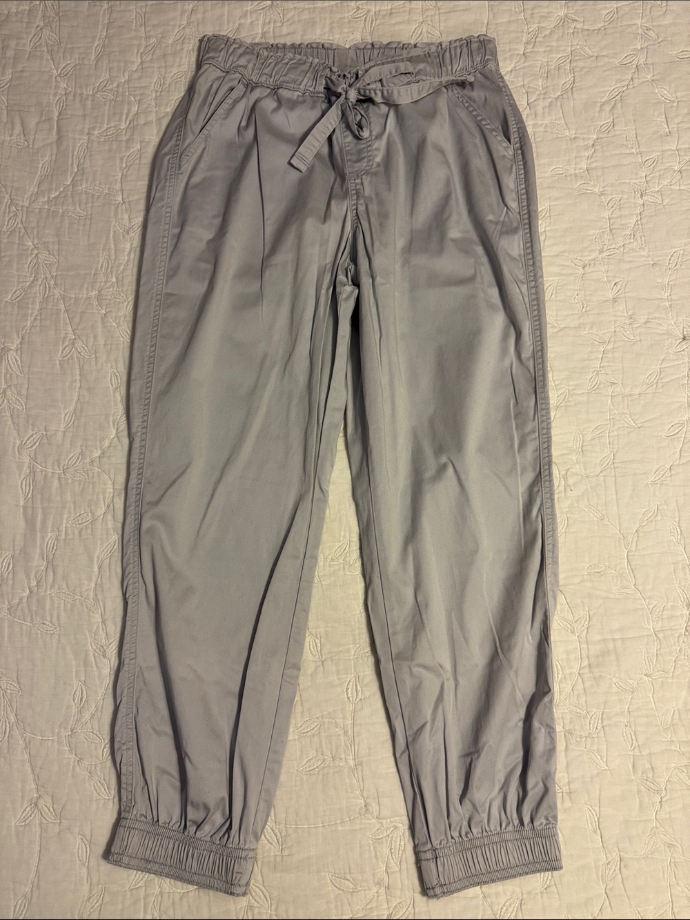 Knox Rose Gray Elastic Waist Jogger Pants
